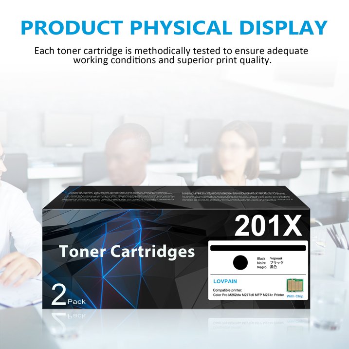 201X | CF400X High Print Each Toner Cartridge 2 Pack Black [3,300 pages] Compatible for Pro M252dw M252n M277n Printer, 201X Toner