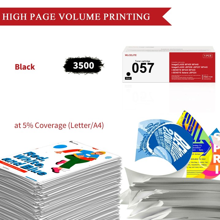 CRG 057 Toner Cartridge Compatible for Canon 057 Black Toner Cartridges Printer