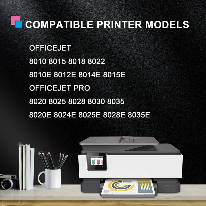 910 Ink Cartridge Compatible for HP 910 910XL Ink Cartridges for OfficeJet Pro 8020 8025(Black Cyan Magenta Yellow)