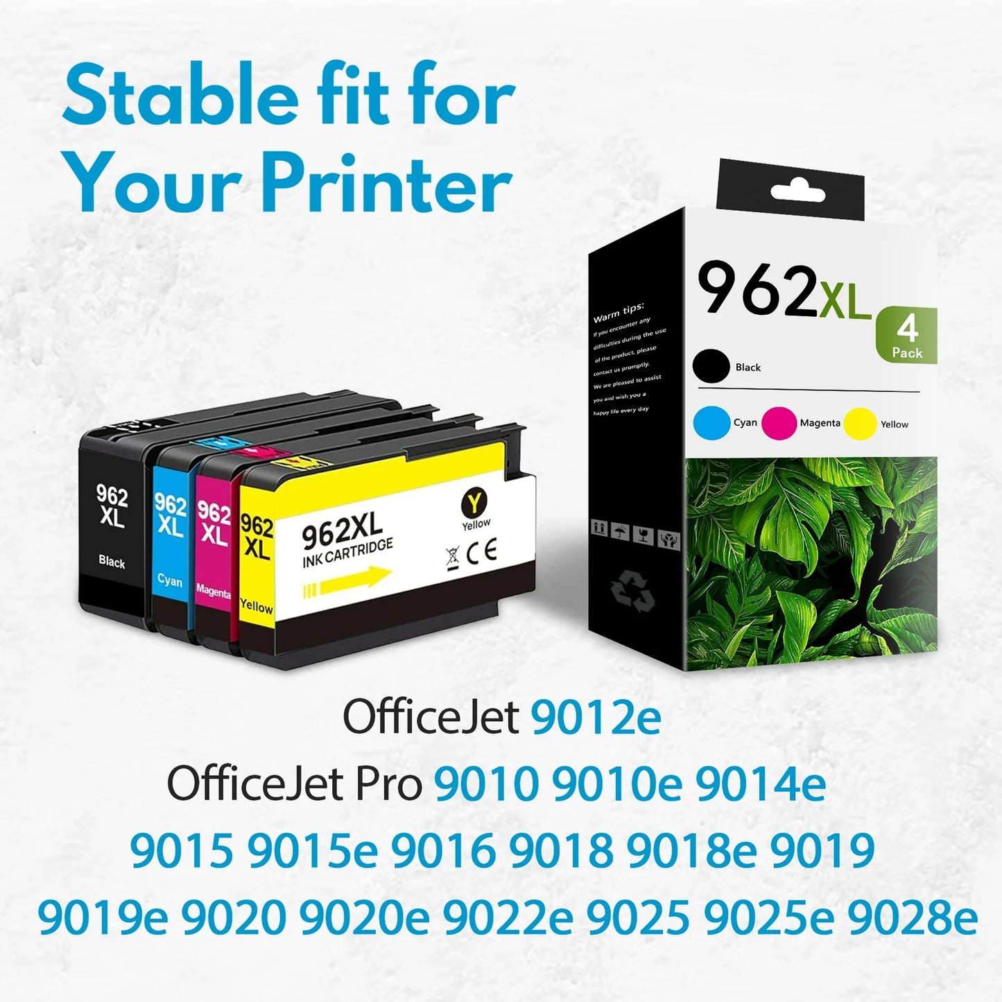 962 xl Ink Cartridges Compatible for HP 962 Ink Cartridge Black/Cyan/Magenta/Yellow Printer ink