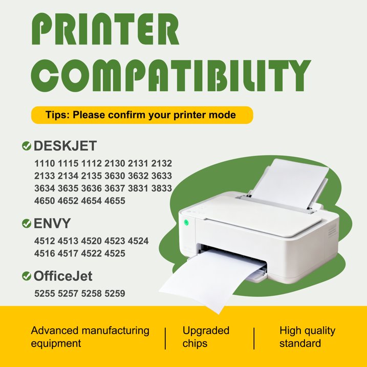 63XL 63 Ink Cartridges Compatible for HP 63XL Ink Cartridge 5255 4512 Printer Ink 2-Pack