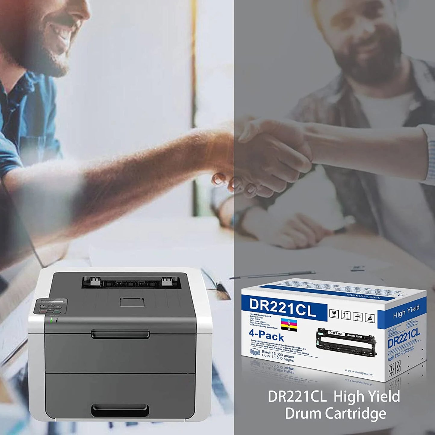 DR221CL Drum Unit Replacement for Brother DR-221 Drum for HL-3140CW HL-3170CDW Printer (Not Toner)