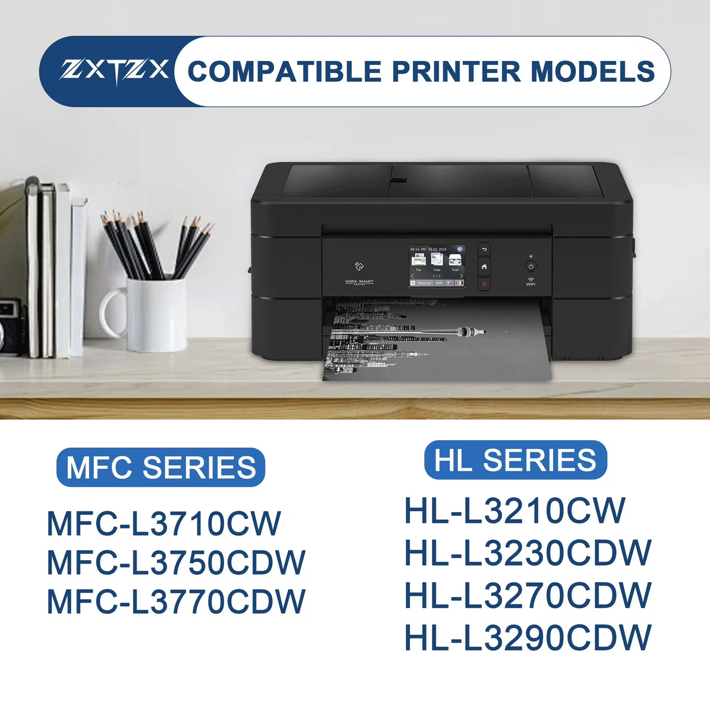 TN227 Toner Compatible for Brother TN227 Toner Cartridges Black Cyan Magenta Yellow Printer 4 Pack