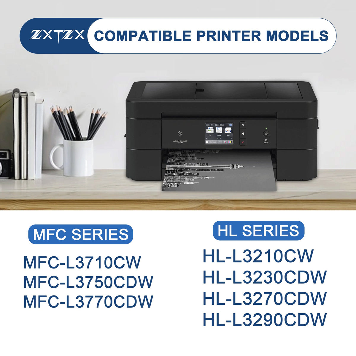 TN227 Toner Compatible for Brother TN227 Toner Cartridges Black Cyan Magenta Yellow Printer 4 Pack