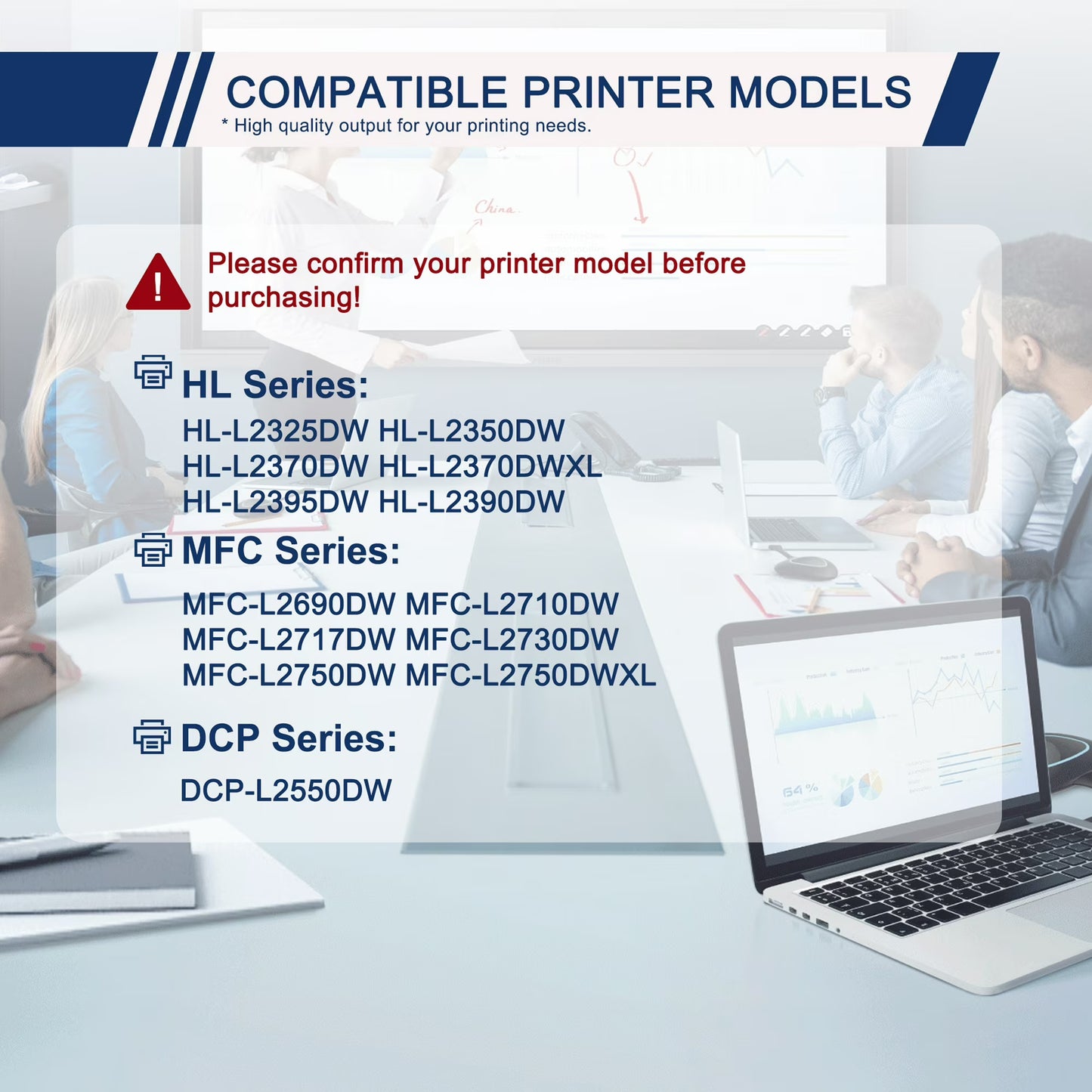 TN760 Toner Cartridge Compatible for Brother TN-760 760 Work for DCP-L2550DW MFC-L2710DW MFC-L2750DW Printer (Black, 2-Pack)