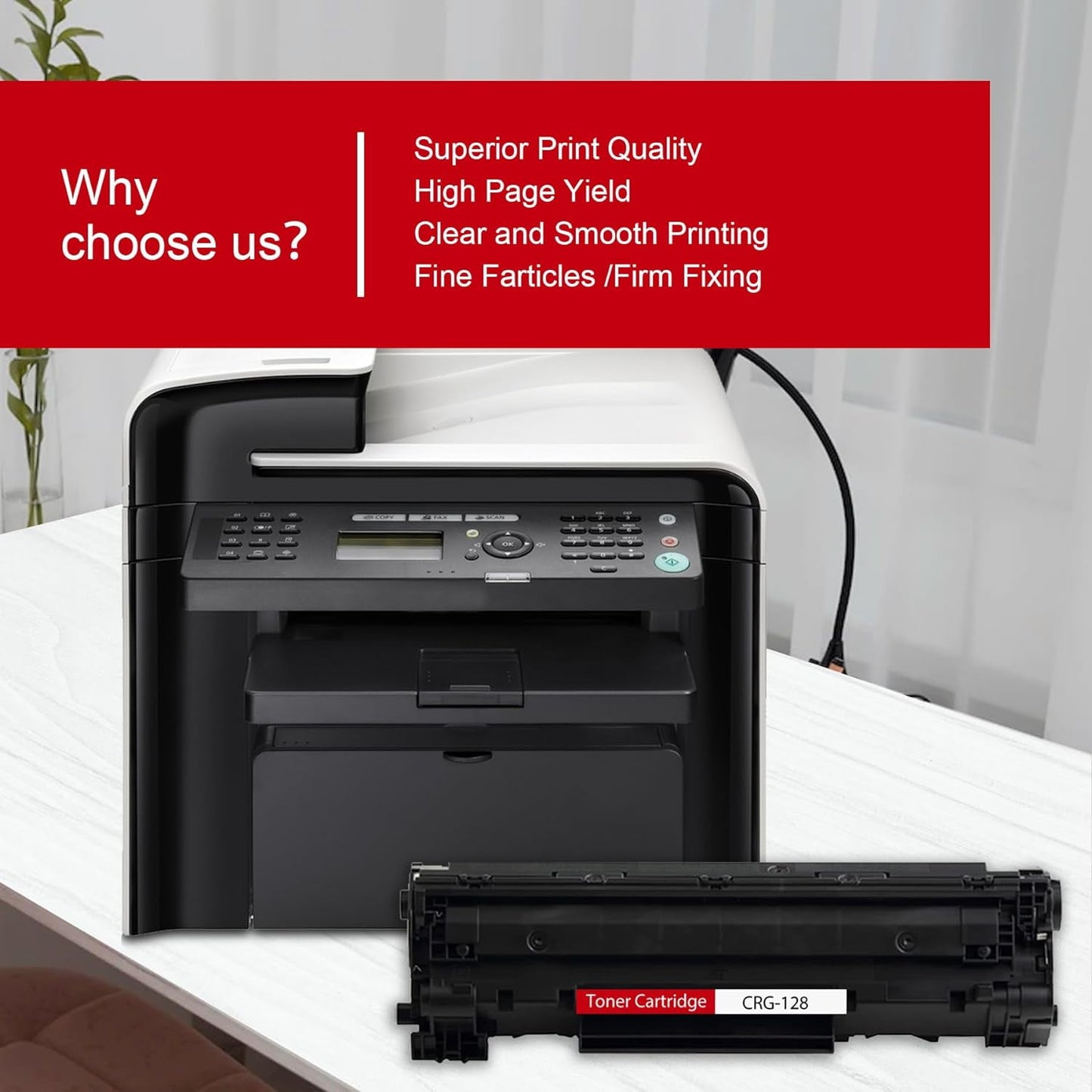 High-Yield 128 CRG128 Toner Cartridge (2-Pack, Black) 128 3500B001 Toner Replacement for Canon 128 Toner ImageClass MF4450 MF4700 MF4800 D500 FAXPHONE L100 L190 Printer